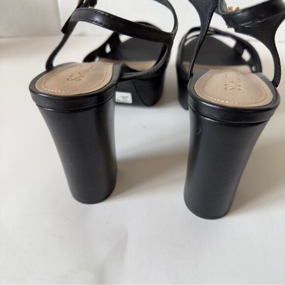 Schutz Women’s Keefa Chunky Leather Black Platform High Heel Sandal Size 11 - Picture 8 of 10